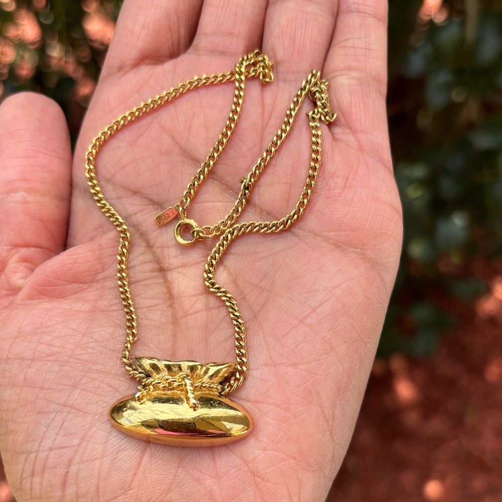 Vintage Monet Gold Pendant Necklace